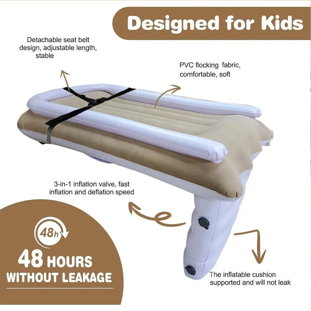 Portable Toddler Airplane Bed Baby Child Inflatable Mattress Air Bed Seat Extender Sleeping Mattress For Travel Car Road Trip
