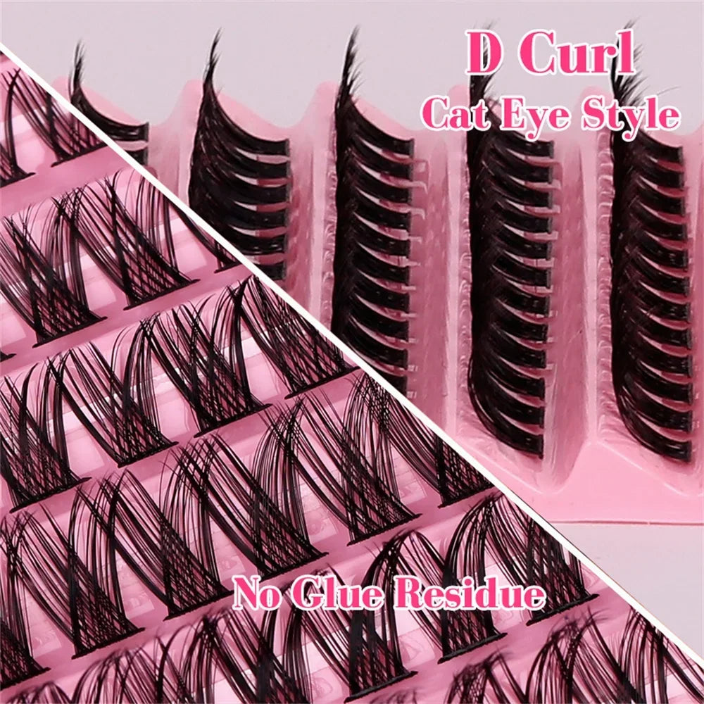 120pcs Natural Look Wispy D Curl Cluster Lashes | DIY Eyelash Extensions Kit