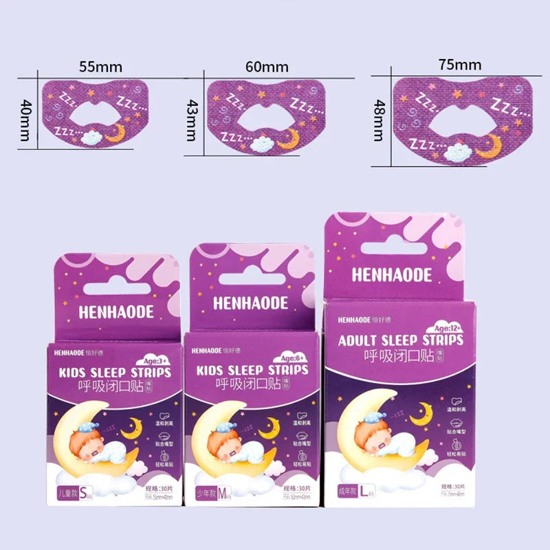 30 PCS Kids Cartoon Breathing Correction Patches | Anti-Snoring Mouth Tape for Children