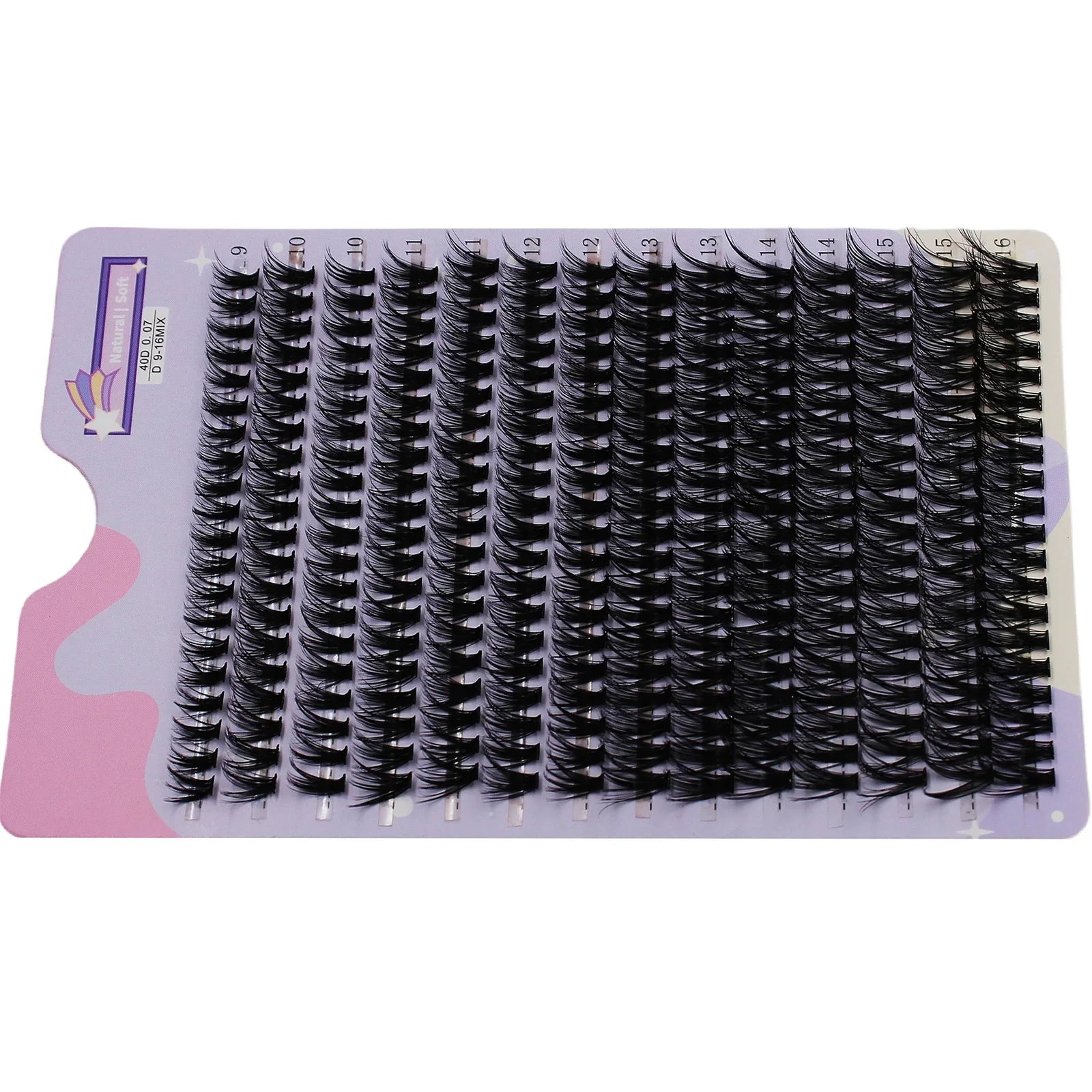 14 Rows 280 Clusters 40D Mix 9-16mm Cluster Lashes | Natural Thick Strip Eyelash Extensions
