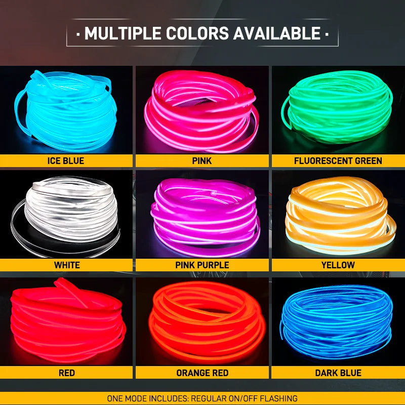 Car Interior EL Wire Neon Strips | Flexible LED Atmosphere Lamp