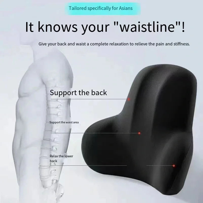 Two-In-One Lumbar Support Cushion, Memory Slow Rebound, Scientifically Designed Arc, Solving The Problem Of Lower Back Pain