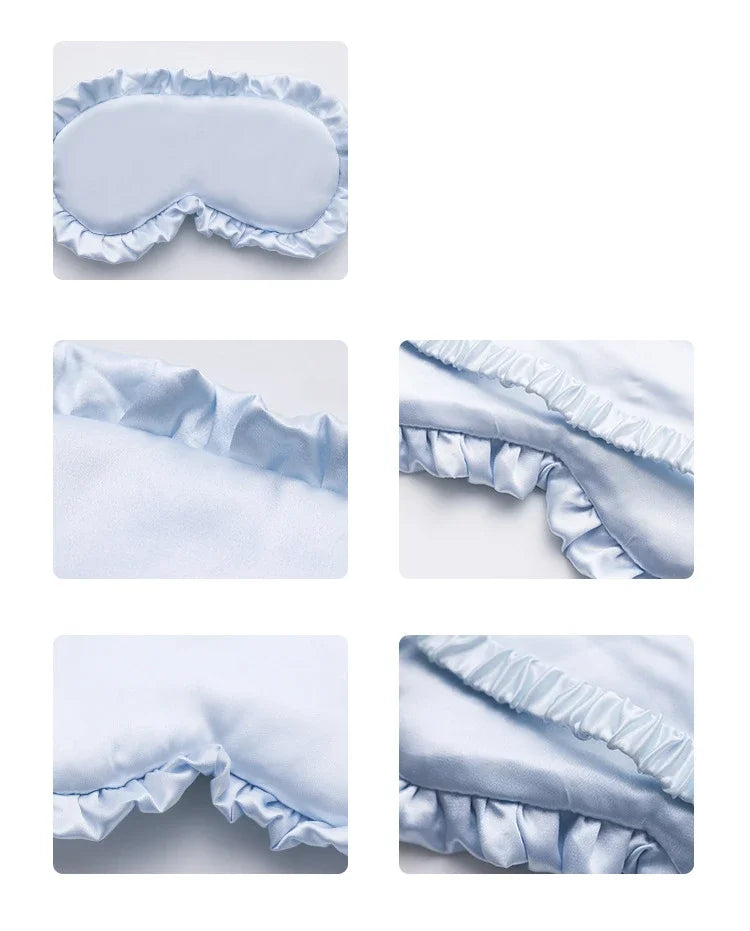 Silk Ruffle Sleep Eye Mask | Soft Blackout Eye Covers for Better Sleep