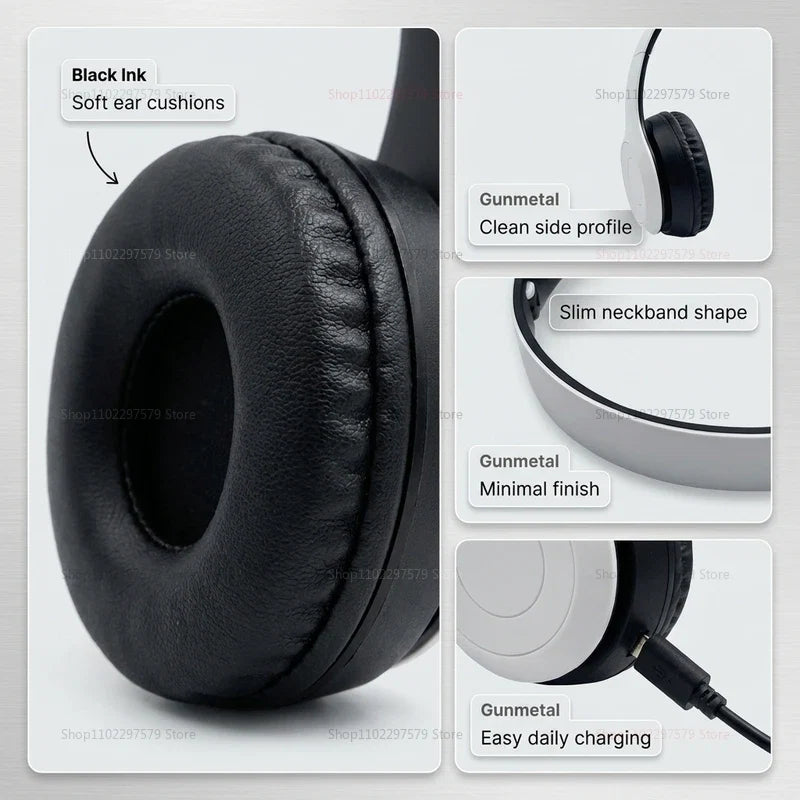 Wireless Bluetooth headset P47 foldable sports headset, suitable for office gym running exercise