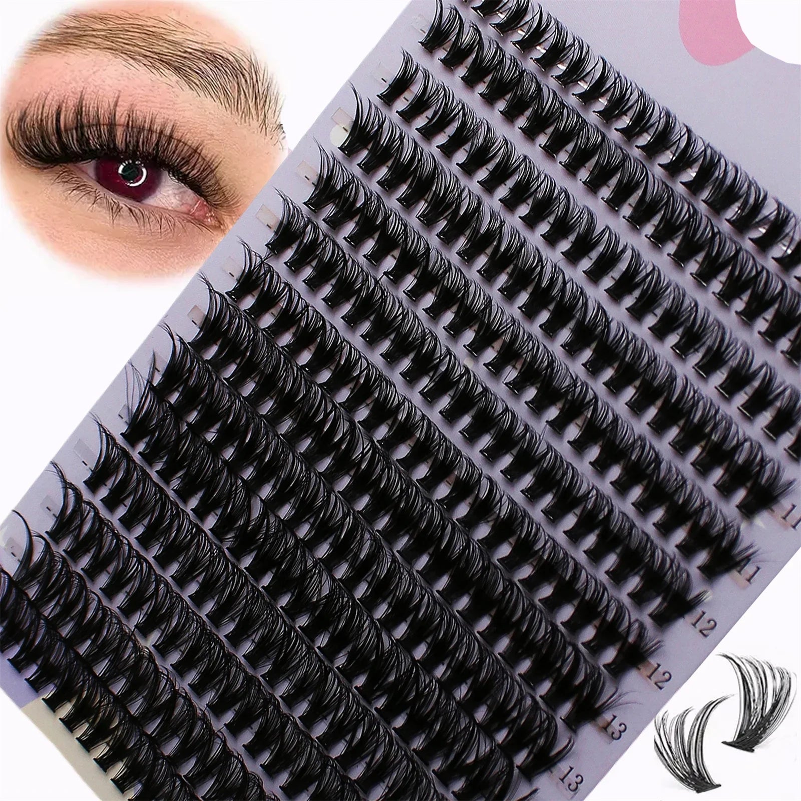 280 Pcs 30D 9-16mm Mixed D Curl Cluster Lashes | DIY Lash Extensions Kit
