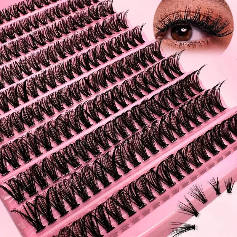 Cluster Lashes 200 Pack | DIY Individual Eyelashes with Natural Wispy Look