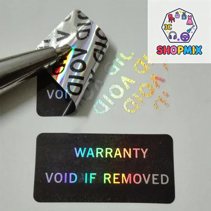 100 Pack Tamper Proof Warranty Stickers | Security Seal Void Labels