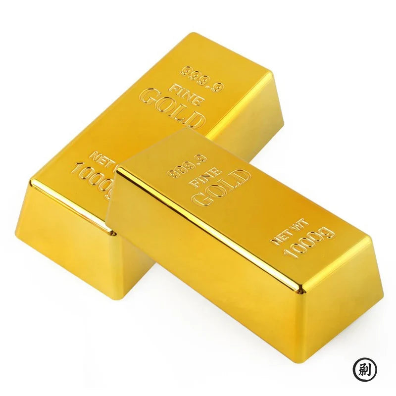 Fake Gold Bar Plastic Golden Paperweight Home Decor Bullion Simulation Decoration Crafts Creative Brick Toy Shop