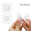 10/20 Pairs Strong Sticky Hung Double Sided Patch Hook Buckle Transparent Adhesive Wall Hooks Cup Sucker