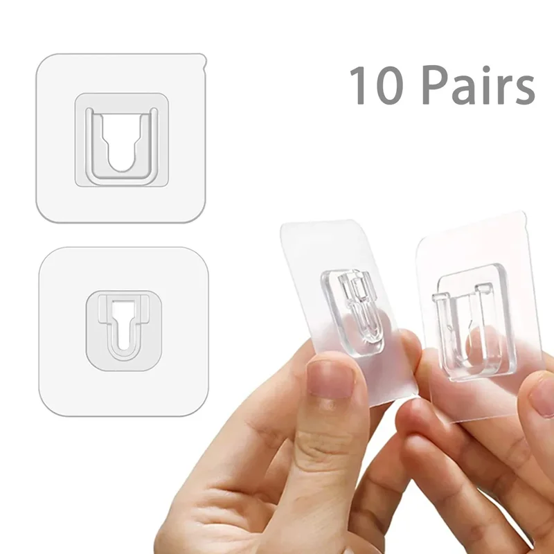 10/20 Pairs Strong Sticky Hung Double Sided Patch Hook Buckle Transparent Adhesive Wall Hooks Cup Sucker