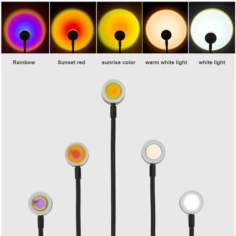 Sunset Projection Lamp | USB Atmosphere Night Light for Photography and Room Decor