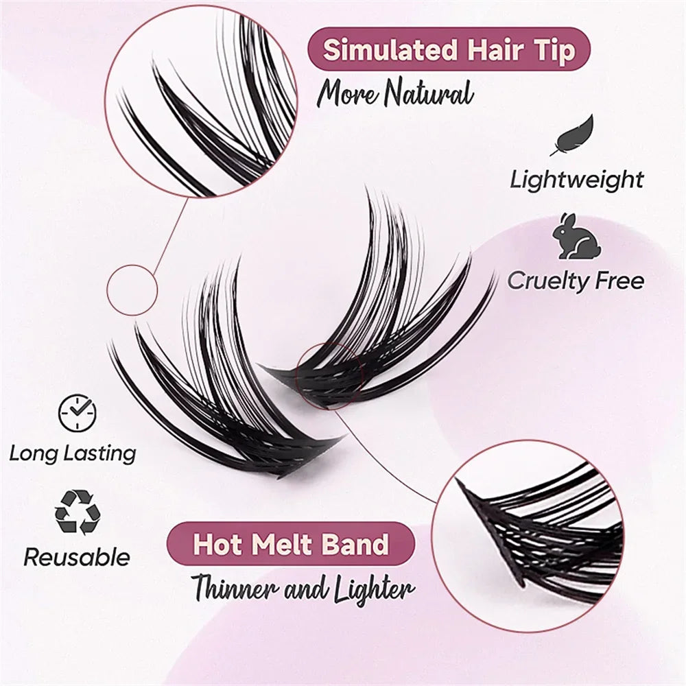120pcs Cluster Lashes 8-16mm | DIY Natural Look Fluffy Eyelash Extensions