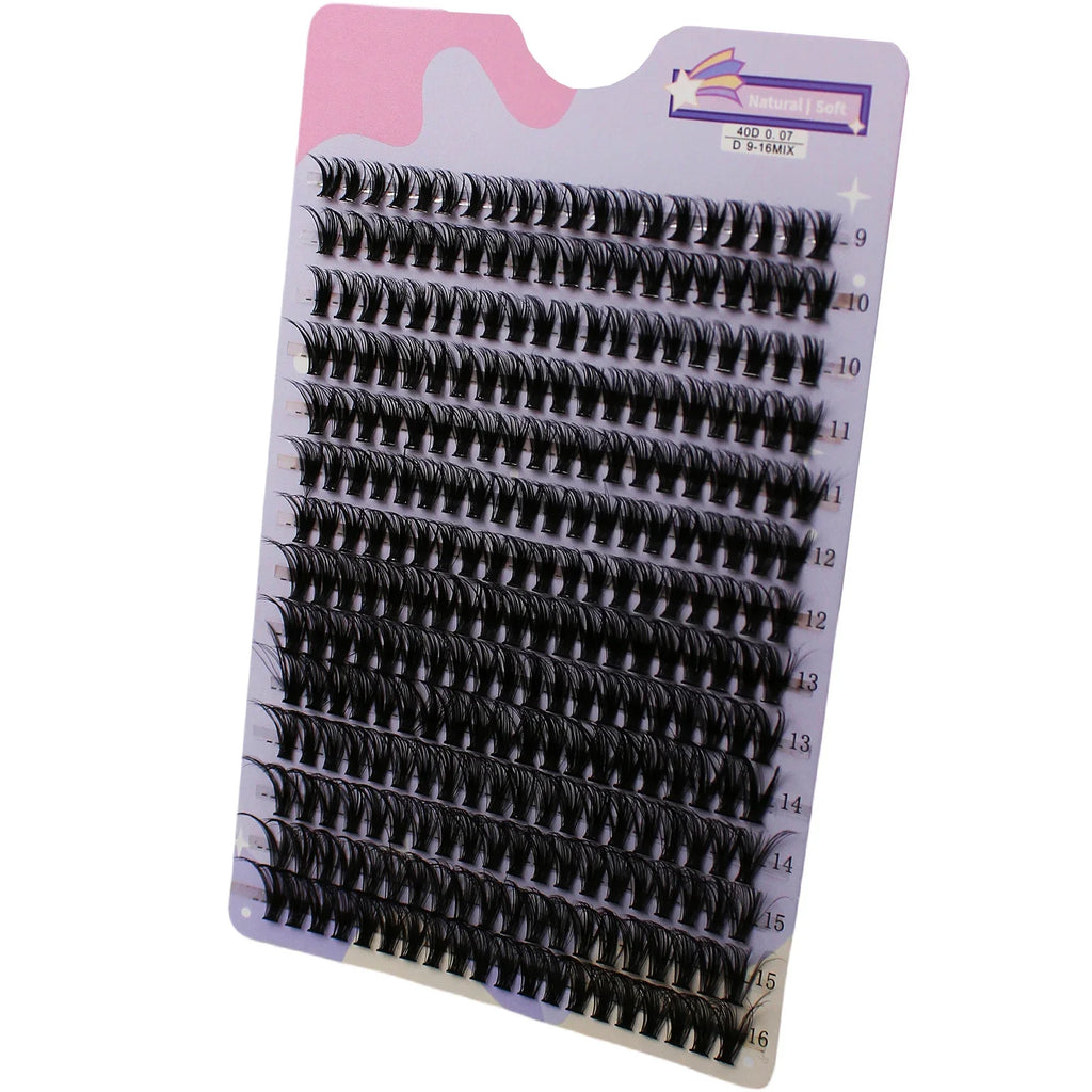 280 Pcs 30D 9-16mm Mixed D Curl Cluster Lashes | DIY Lash Extensions Kit