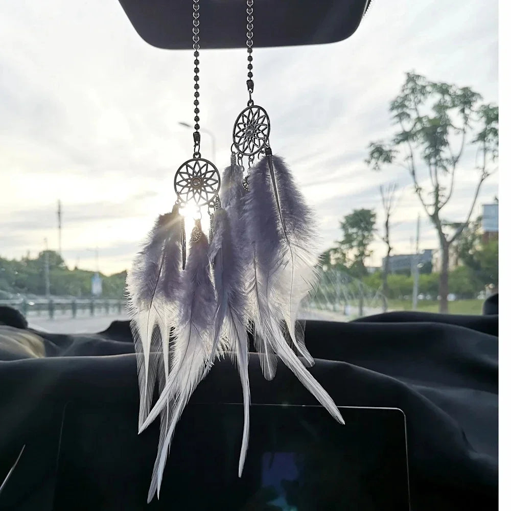 1/2pcs Car Interior Accessories Dream Catcher Multi Color Car Interior Rearview Mirror Hangings Lucky Car Ornament Decor
