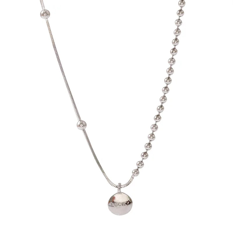 925 Sterling Silver Lucky Pendant Choker Necklace for Women | Trendy Aesthetic Jewelry