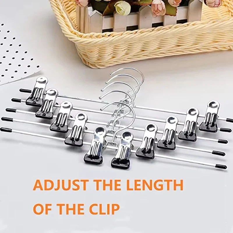 5~20pcs Metal Pants Racks Wind Proof Multi-purpose Skirt Racks for Clothes Drying Trousers Wardrobe Clip Anti-slip Black TMZ