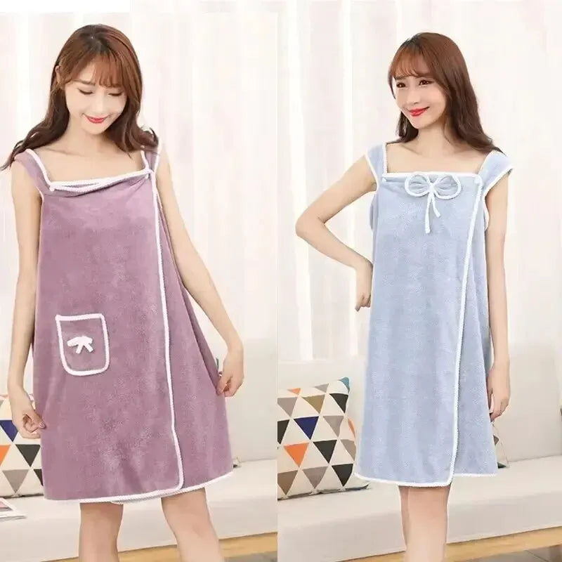 Women's Wearable Bath Towel, Fast Drying Robe for Shower, Beach, Spa, Gym, Soft absorbent Bathing Wrap for Ladies & Girls