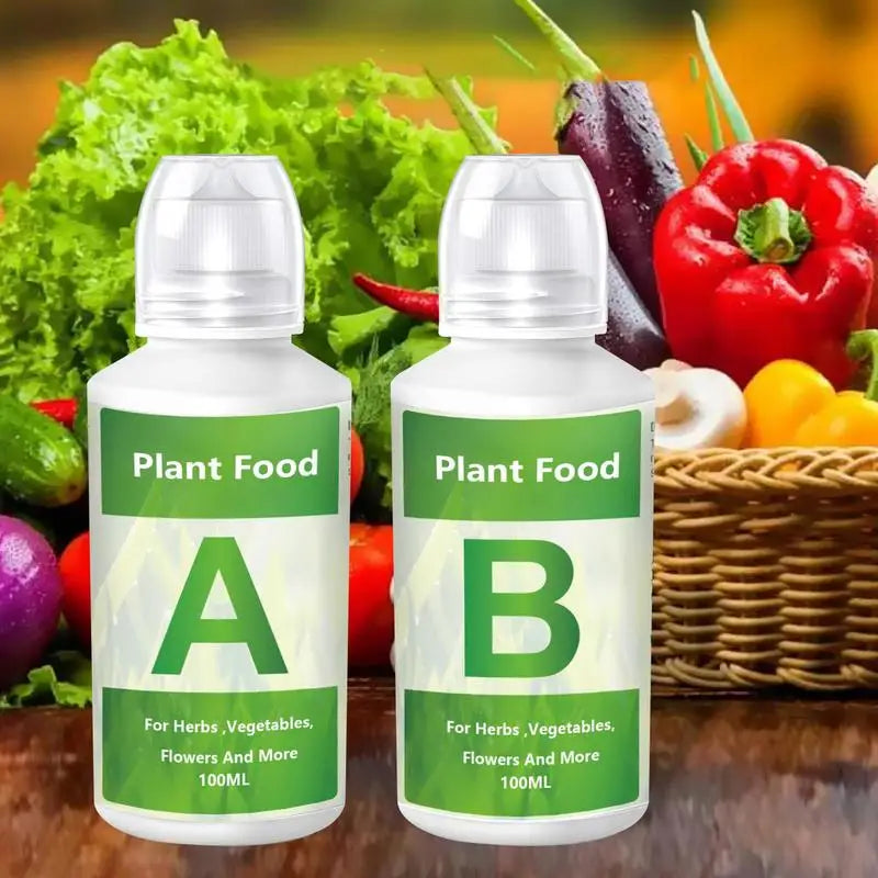 Hydroponic Nutrient Liquid A and B Fertilizer Solution Kit Hydroponic Nutrients for Growing Plant Flowers Food Vegetable Fruit
