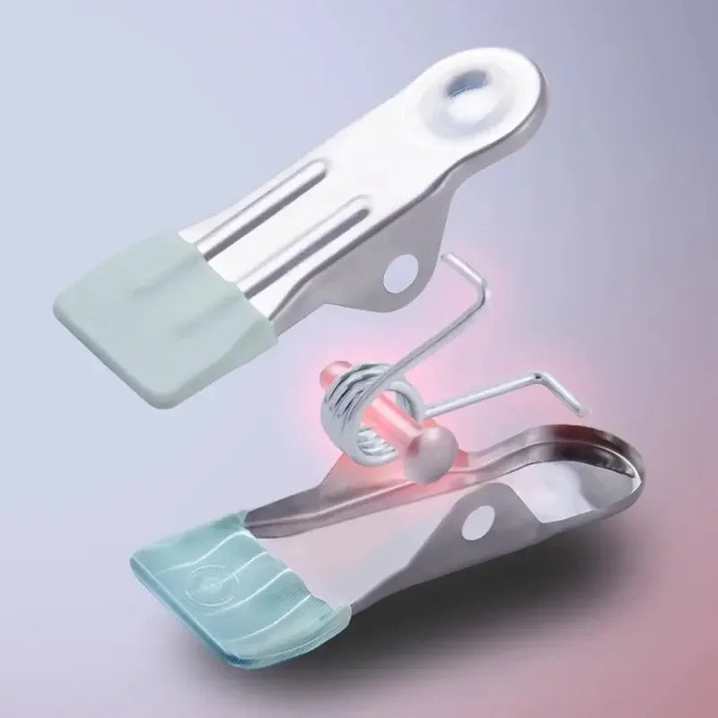 10pcs Stainless Steel Clothespins with No Trace Hook Hangers Clothes Pegs Socks Hanging Clip Home Closet Bed Sheet Holder