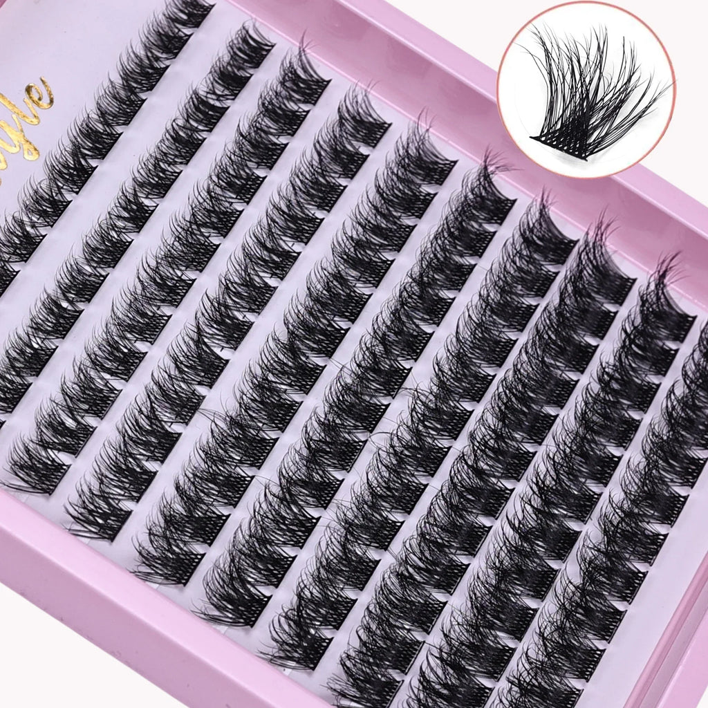 120pcs Cluster Lashes 10-16mm | Wispy D Curl Fluffy Individual Eyelashes for Natural Look