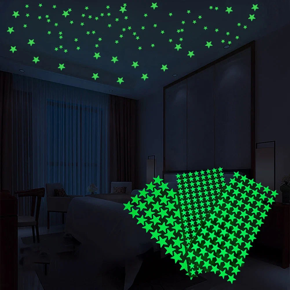 Glow In The Dark 3D Star Wall Stickers | Creative Luminous Room Decor