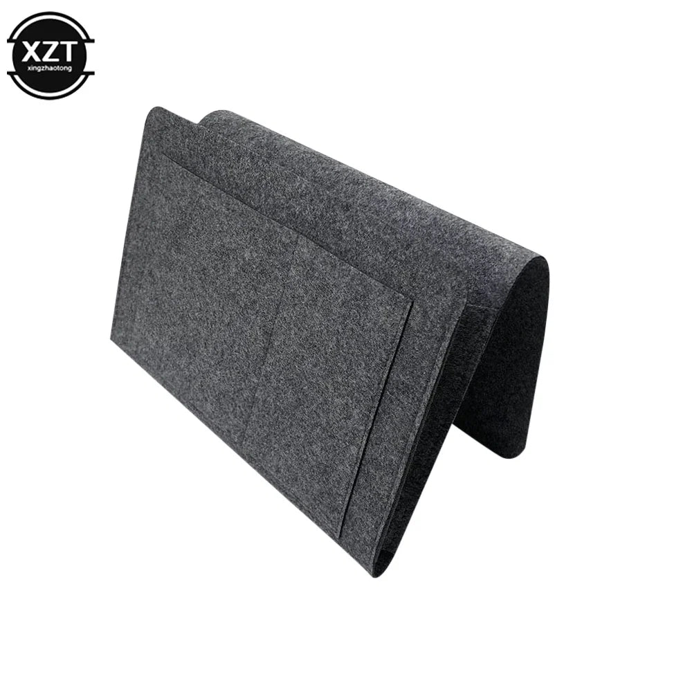1pc Felt Bedside Storage Organizer Phone Book Magazine Holder Pockets Hanging Storage Bag Baby Tissue Box For Bed Sofa Side Pouc