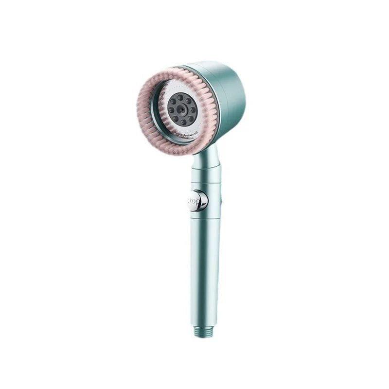 High Pressurized Filter Shower Head 3-mode Adjustable Spray with Massage Brush Rain Faucet Bathroom Accessories