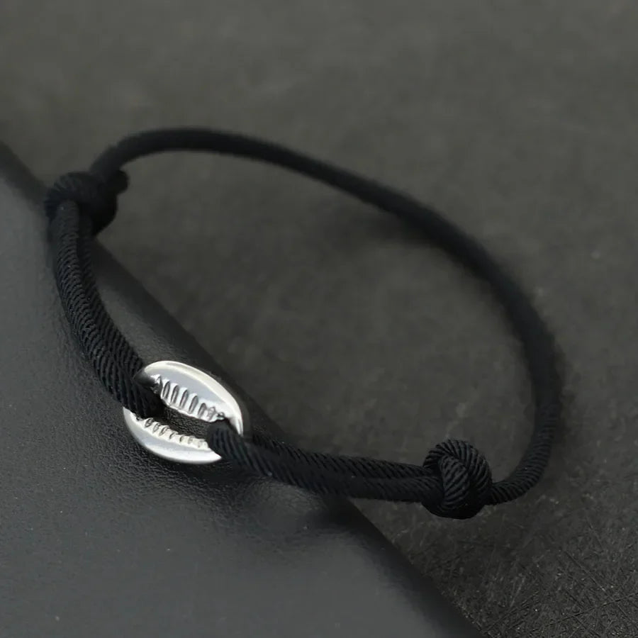 Handwoven Rope Macrame Bracelet for Men | Adjustable Shell Beach Surfer Bracelet