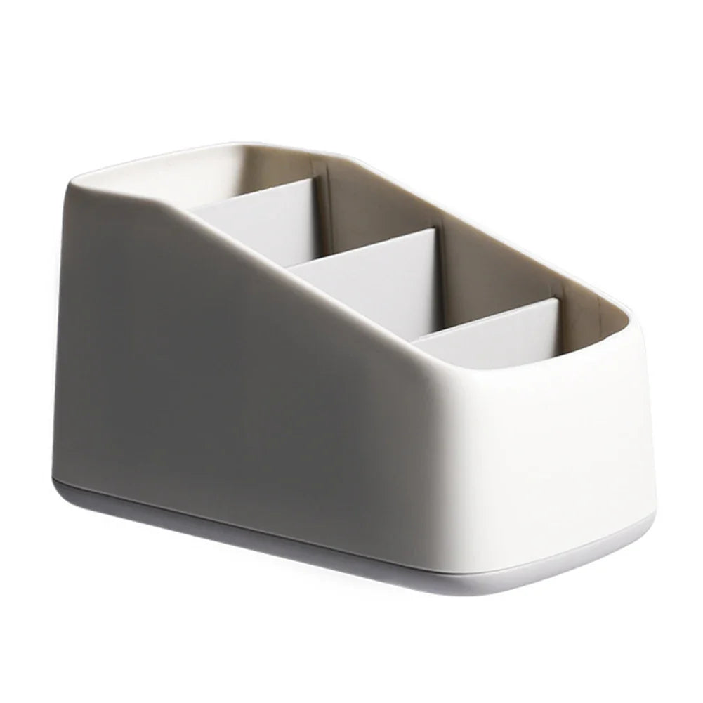 4 Slot Desktop Storage Box Remote Control Holder TV Phone Trapezoidal Basket Stationery Organizer Case for Home Hotel