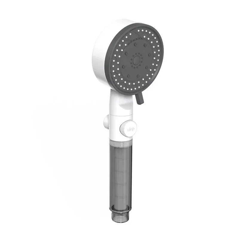 10 Spray High-Pressure Water Saving Filtered Shower Head Handheld Showerhead Fall Resistance Black White Bathroom Shower Nozzle