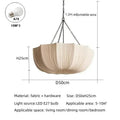 Retro Iron Chain Pendant Lamps Japanese Fabric Chandelier Living Dining Room Bedroom Ceiling lampLustre Hanging Light Fixture