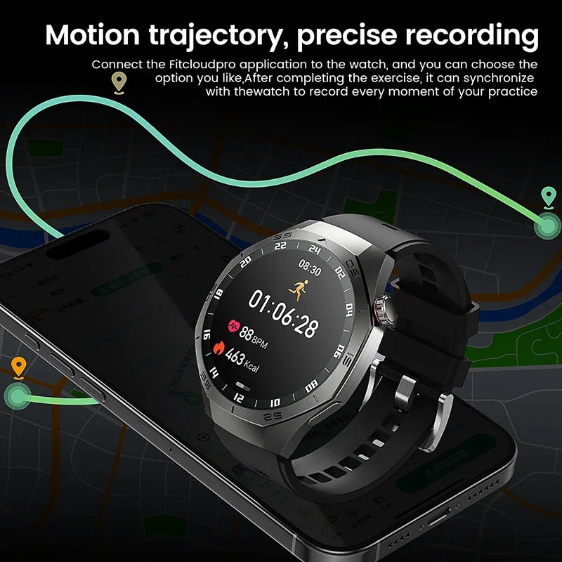 2026 New BOXUXING S5 Smart Watch Men HD AMOLED Screen GPS Motion trajectory HeartRate Bluetooth Call 1.52" SmartWatch IP68 Watch