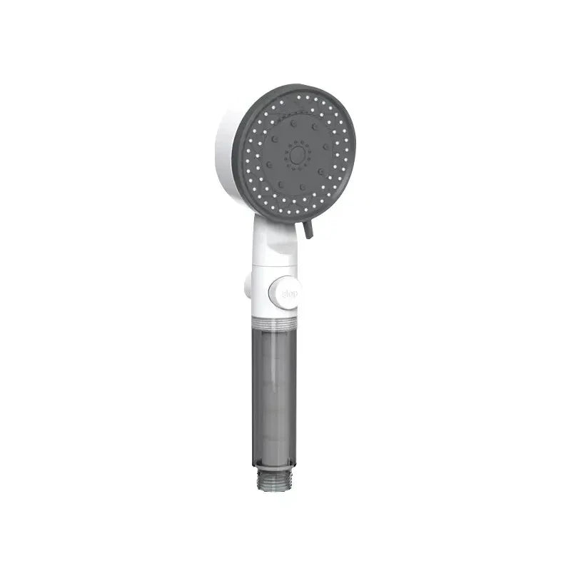 10-Settings Handheld Showerhead with Adjustable High-Pressure Filter, Portable One-Click Stop Shower Accessory