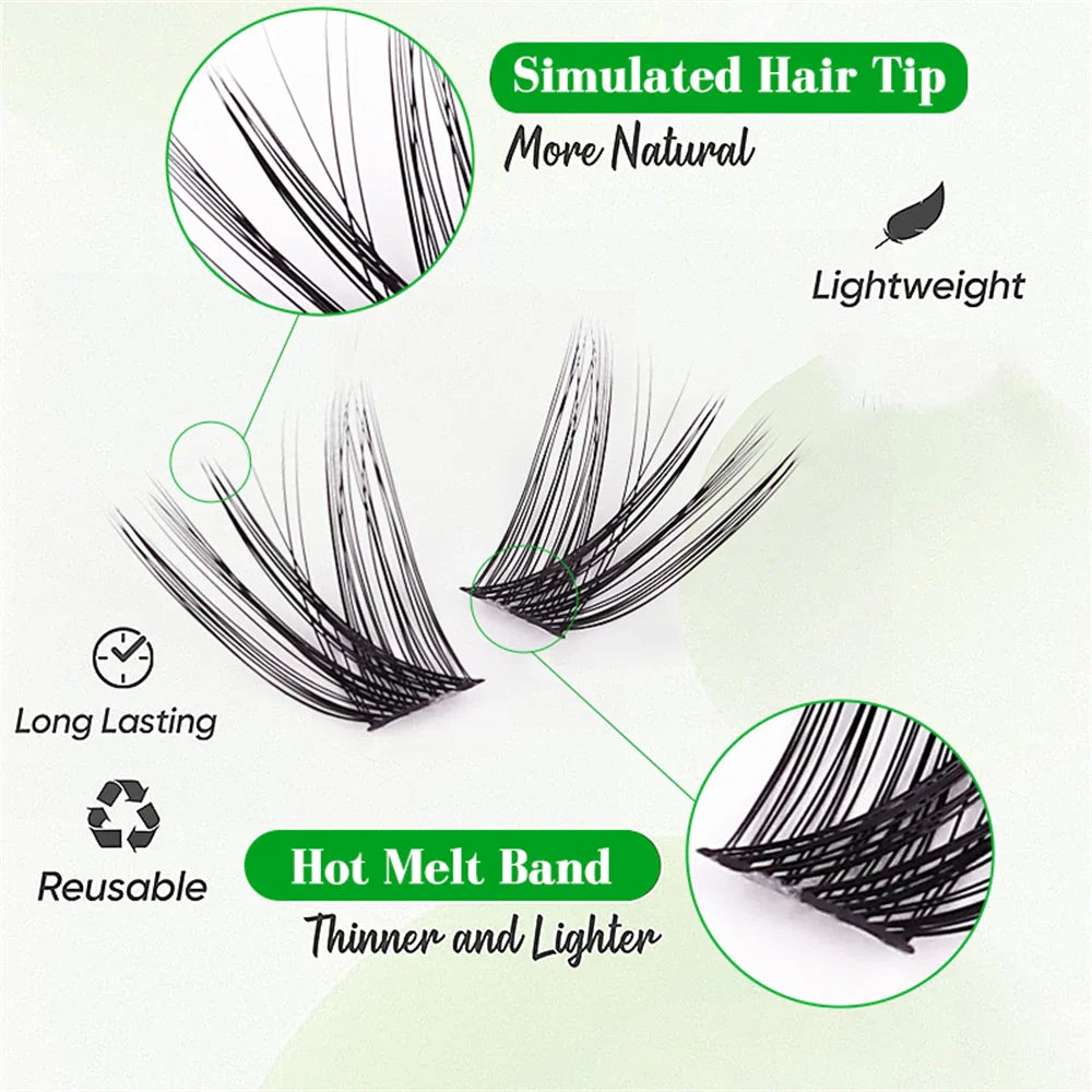 DIY Lash Clusters D Curl Individual Lashes 8-16mm | 120 Pcs Natural Fluffy Eyelash Extensions