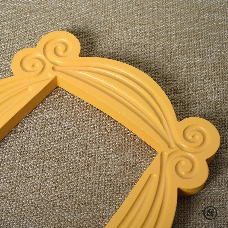 Yellow Door Shape Photo Frame – Handmade Collectible Cartoon Home Decor, Cosplay Prop, Wall Hanging Display