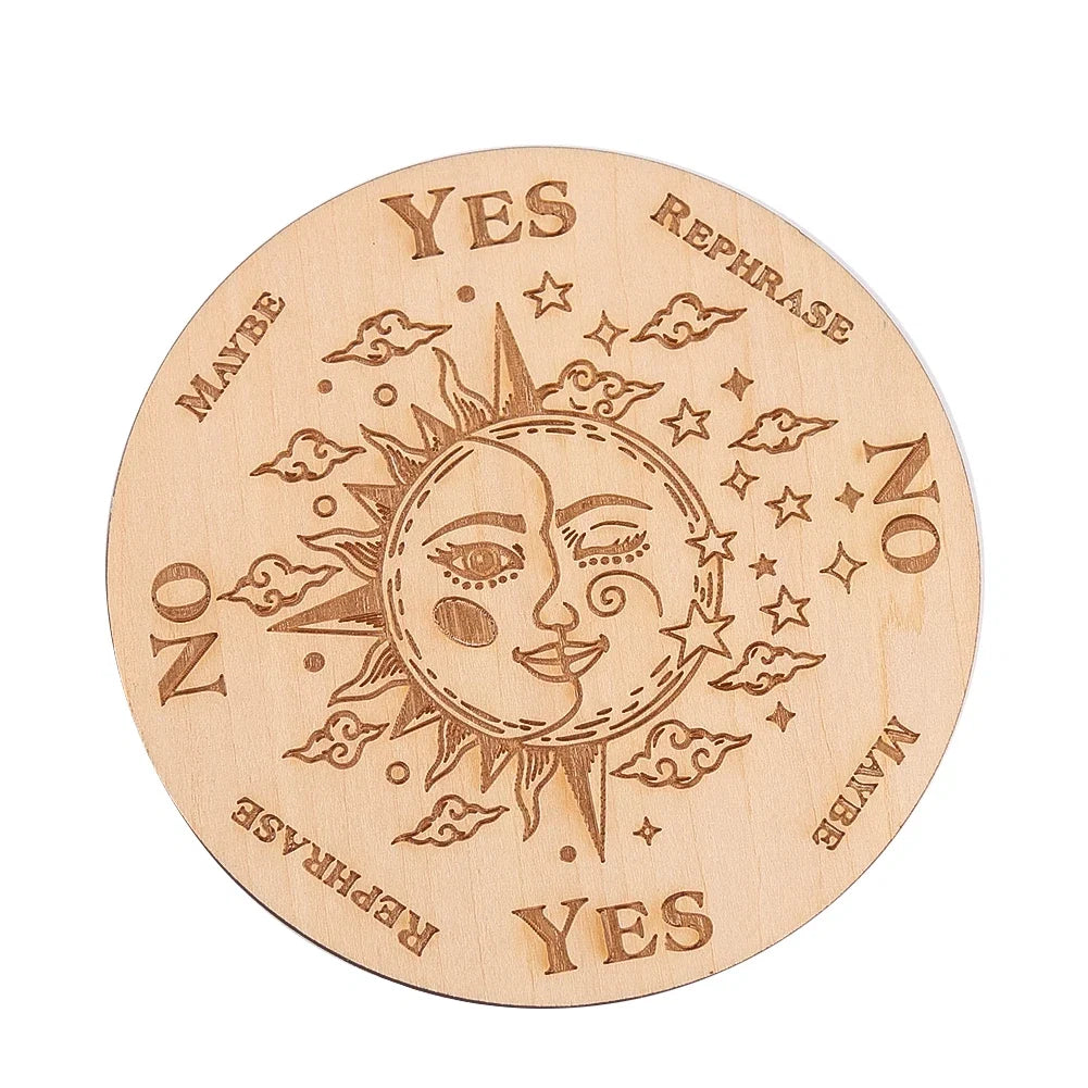 10cm Crystal Grid Wooden Display Board | Laser Engraved Spiritual Decor