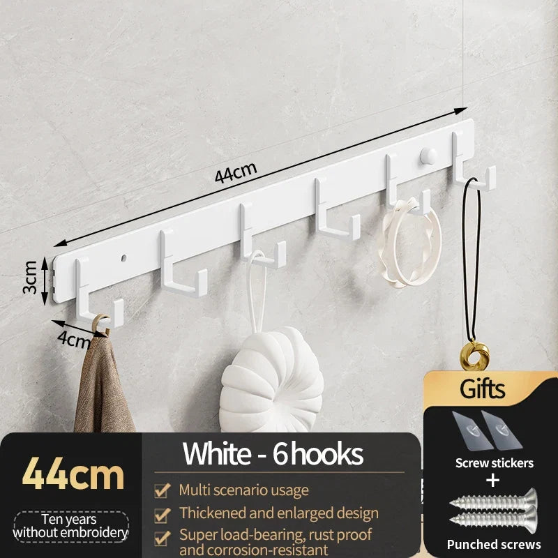 Hooks for hanging clothes at the entrance door, hanging hangers on the wall, and strong hooks for the wardrobe in th