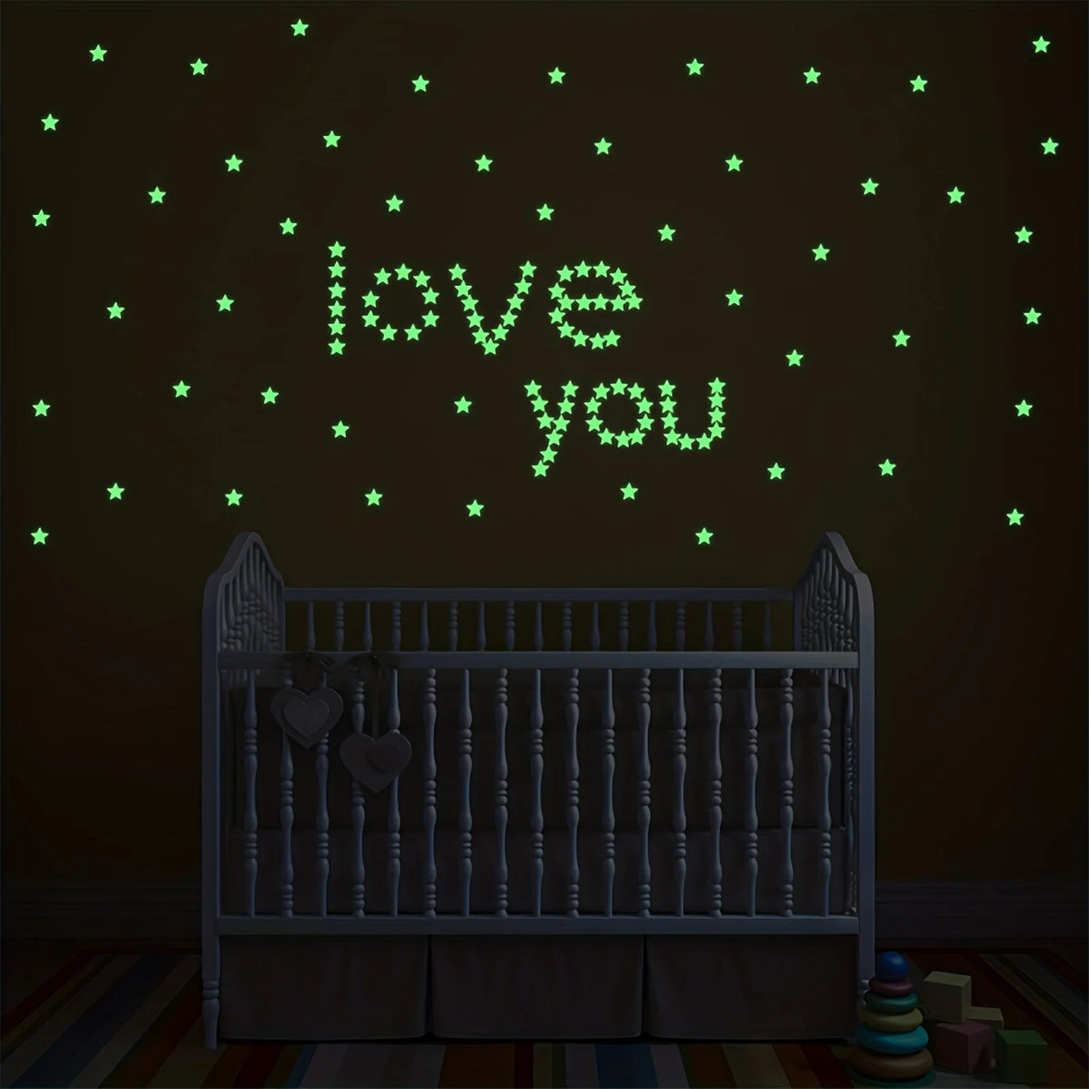 100 Pcs Glow in The Dark Stars and Moon Wall Stickers | 3D Luminous Starry Sky Decor