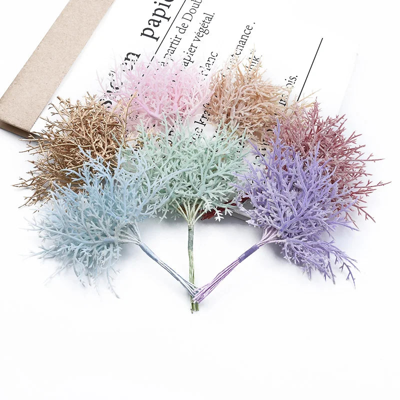 Artificial Plants Cheap Festival Leaves Vases for Home Decor Wedding Bridal Accessories Clearance Diy Gifts Candy Box Plastic