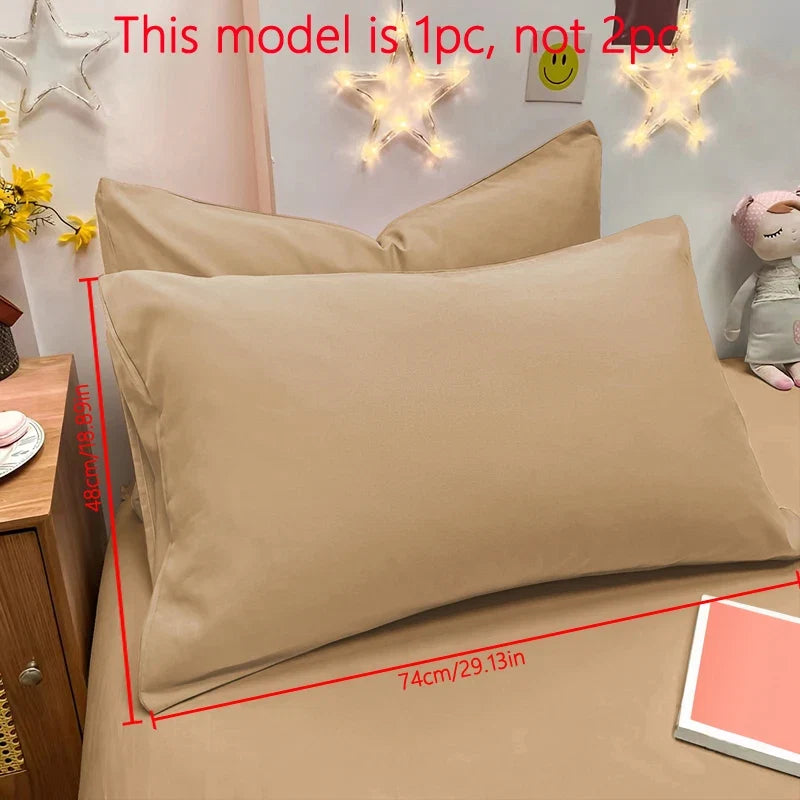 1 Piece Of Matte Solid Color Pillowcase, Bedroom Pocket Sealed Soft Pillowcase, Bedding
