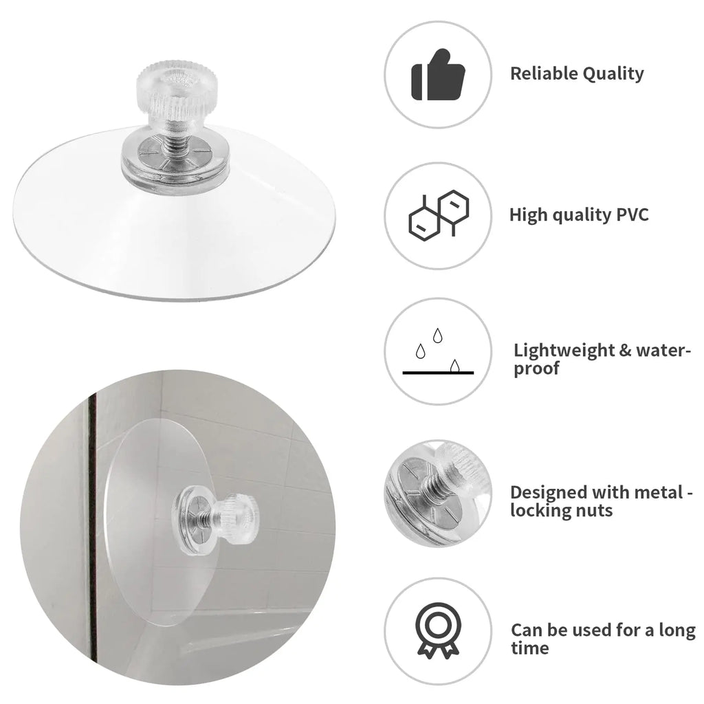 10 Pcs Clear Suction Cups PVC Vacuum Suction Cup Holder Plastic Suction Cups with Screws for Bathroom Kitchens Offices