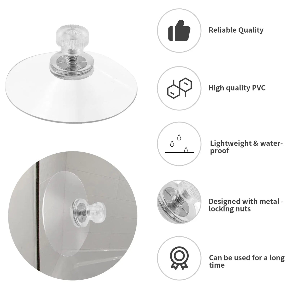 10 Pcs Clear Suction Cups PVC Vacuum Suction Cup Holder Plastic Suction Cups with Screws for Bathroom Kitchens Offices