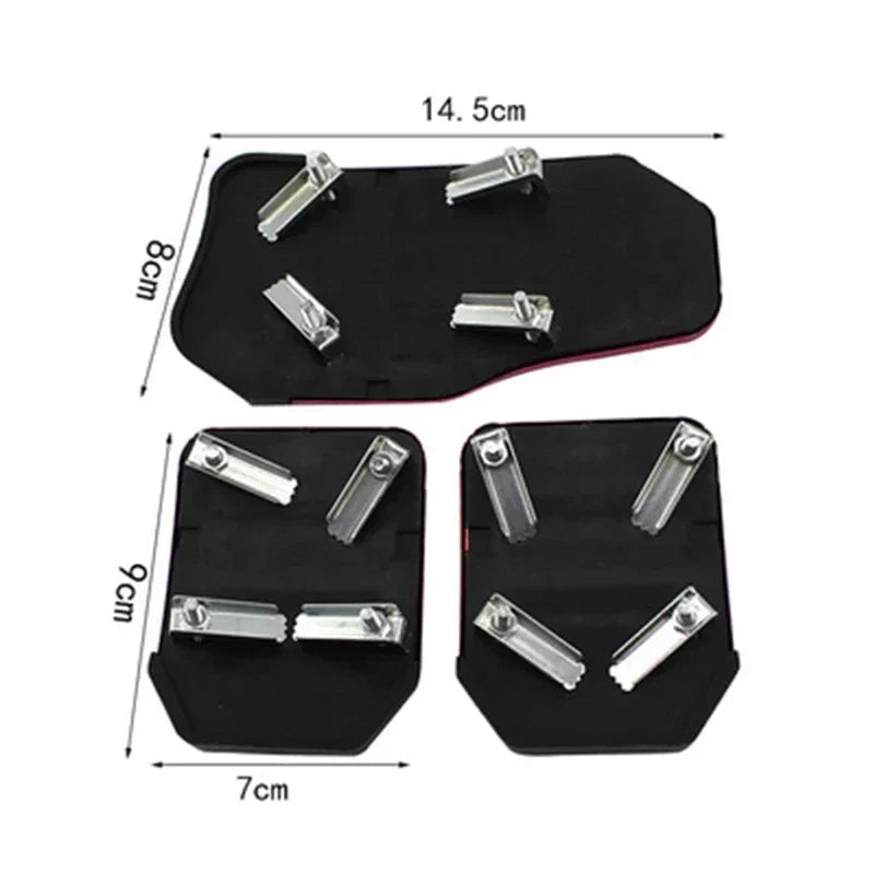 Aluminum Car Pedal Cover Set  Automatic Transmission & Gas Foot Covers in Red Silvery, Blue - Stylish Auto Interior Accessories