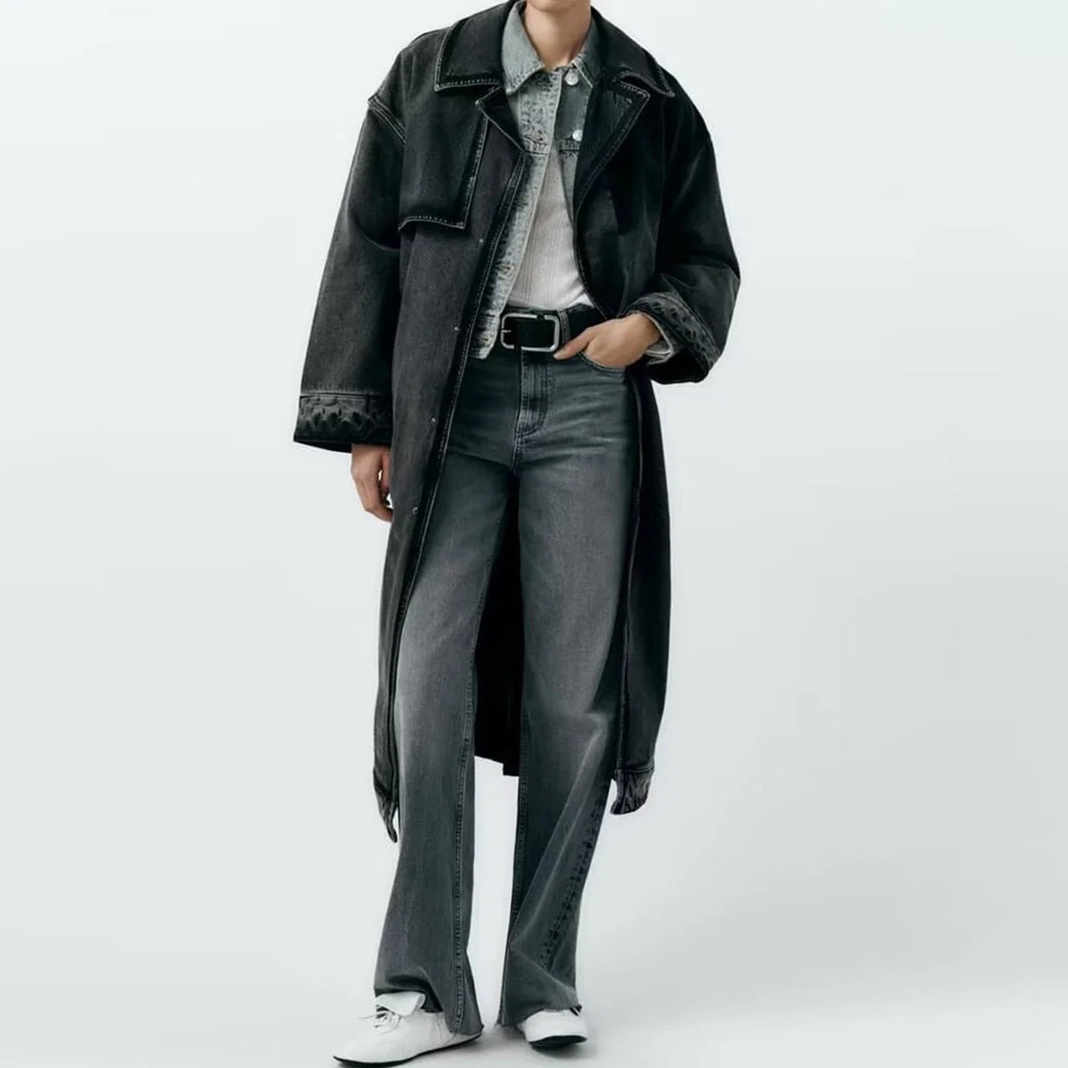 Women's High Waist Wide Leg Denim Pants