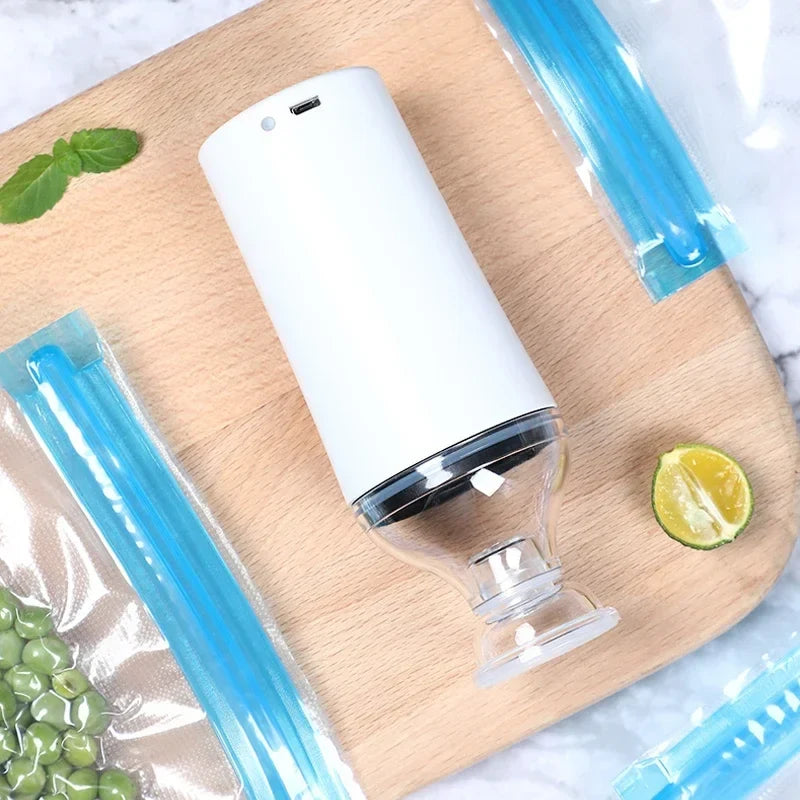 Reusable Vacuum Food Storage Zipper Bags Set Electric Handheld Vacuum Sealer Pump Sous Vide Bags USB Rechargeable BPA Free