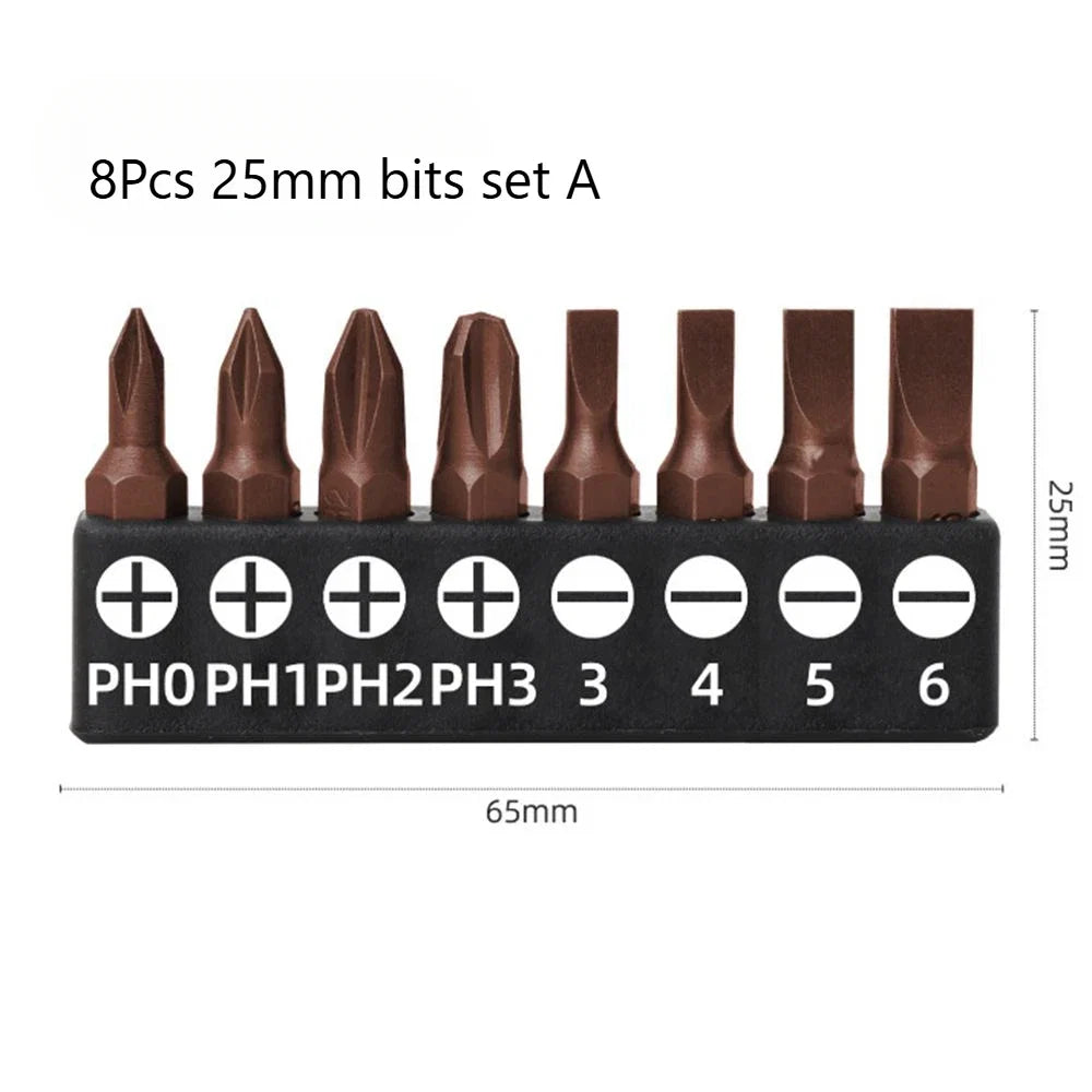 1/4 Screwdriver Bits Set 25mm 50mm S2 Alloy Steel | Professional DIY Hand Tool Kit