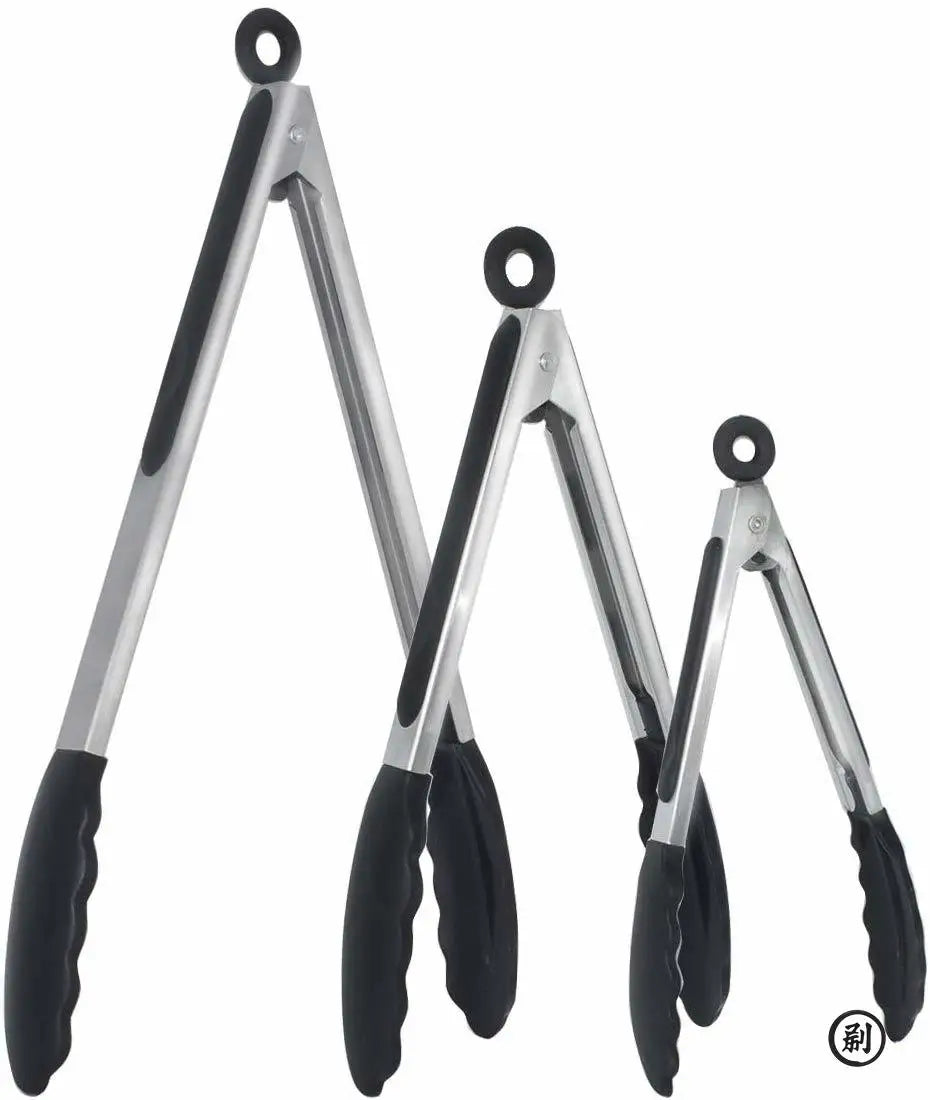 Choose Your Perfect Tongs: 7" (Precise) / 9" (All-Purpose) / 12" (BBQ) - All with Silicone Tips & Lock