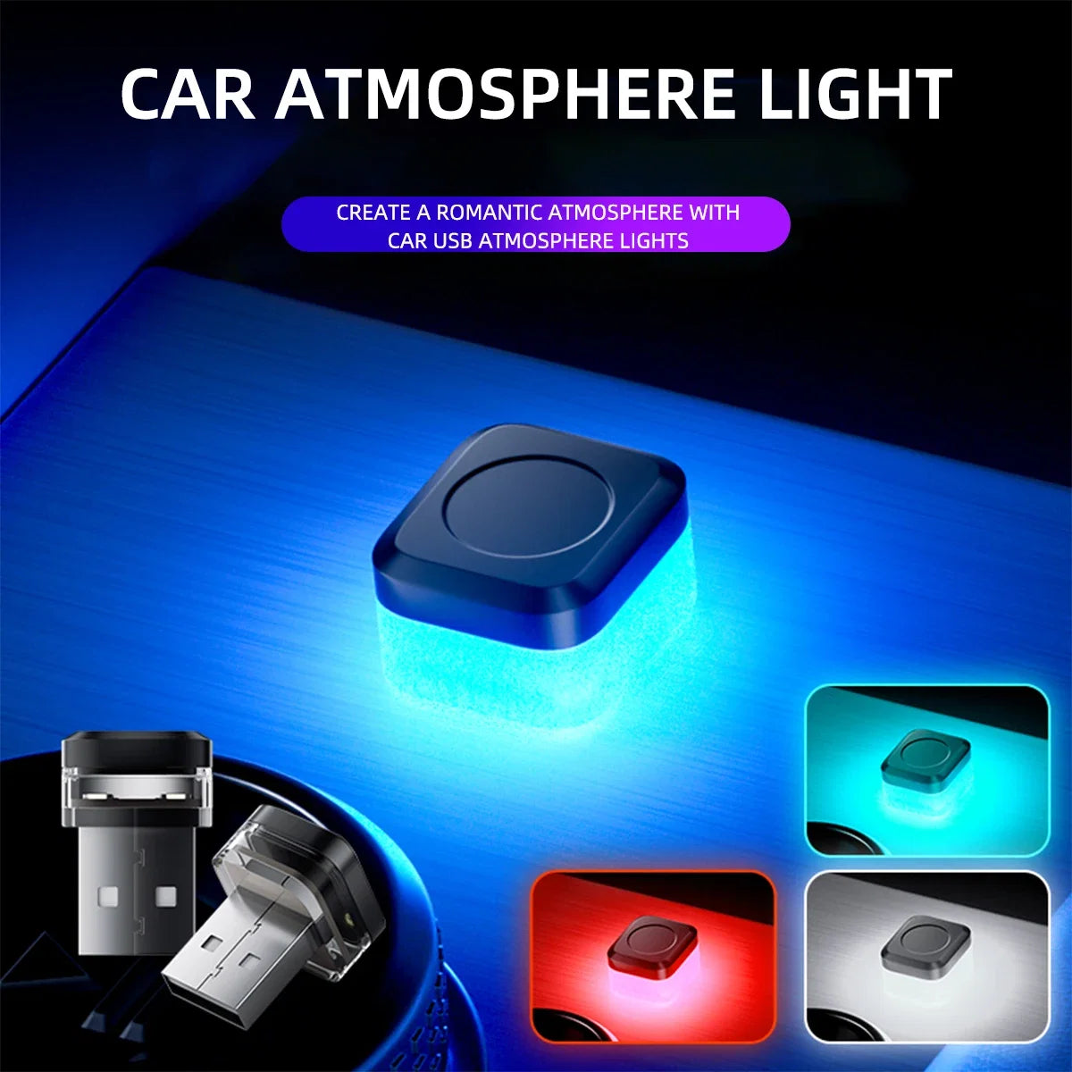 Mini USB LED Car Atmosphere Light | Colorful Decorative Emergency Lamp
