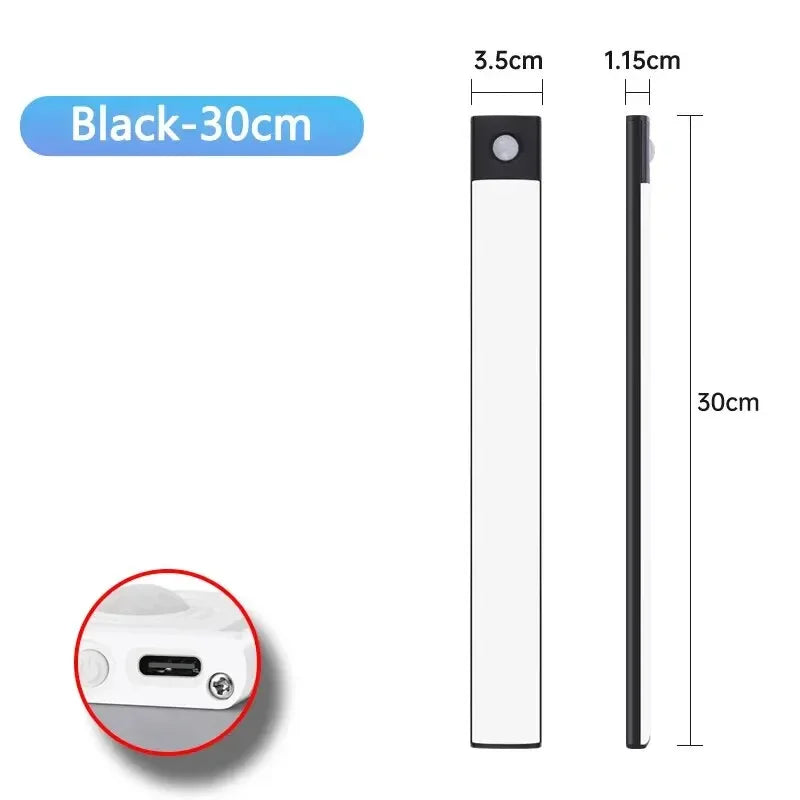 10/20/30/40/50CM Under Cabinet Led Light Sensor Movement Rechargeable Wireless Led Lamp Night Light Cupboard Bedroom Wardrobe