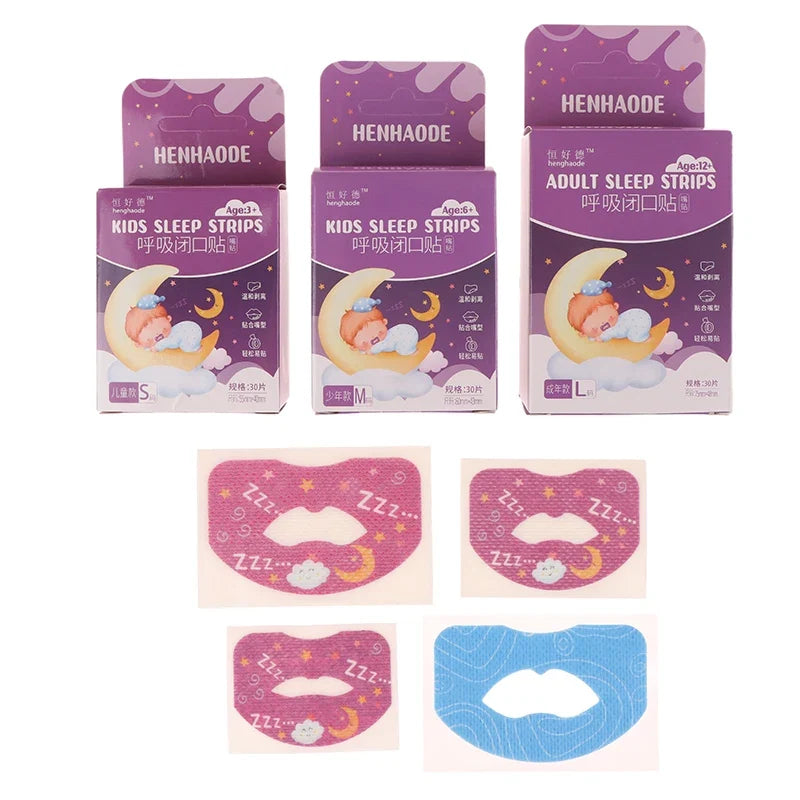 30 PCS Kids Cartoon Breathing Correction Patches | Anti-Snoring Mouth Tape for Children